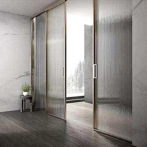 Modern Design Double Tempered Glass Sliding partition Doors Soundproof Aluminium Alloy Interior for Houses Bathrooms & Villas