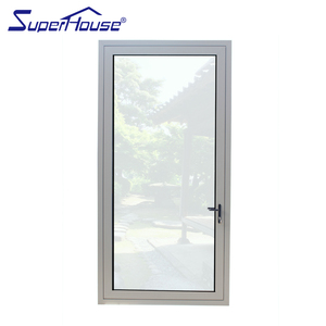 Tempered Glass Patio Casement Swing Door White Aluminium Hinged Door