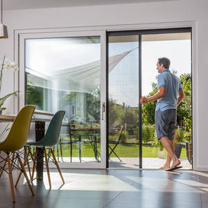 Aluminum Alloy Frame Pleated Mesh Folding Screen Doors Patio Sliding Fly Screen