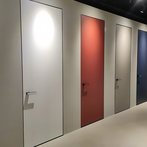 Modern Commercial 18mm Aluminum Wood Frameless Interior Door